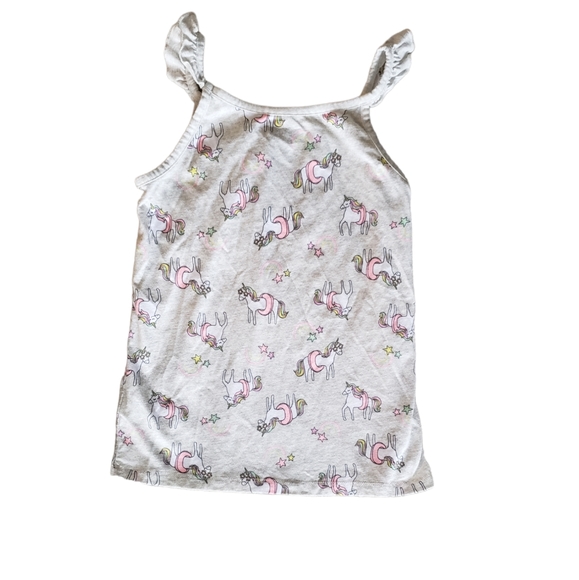 Size 7 Oshkosh Unicorn Ruffle Sleeve Tank - Picture 2 of 5